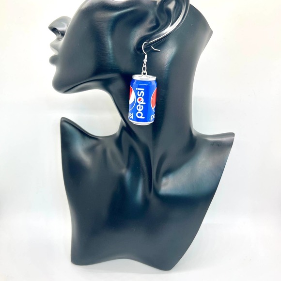Large Pepsi Can Earrings - Cola Earrings - Pop Earrings - Soda Earrings - Picture 6 of 8